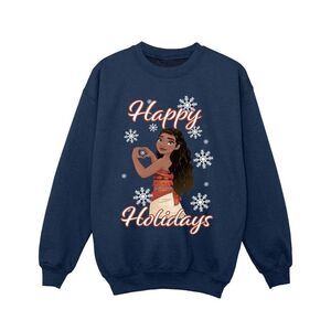Moana Girls Happy Holiday Sweatshirt / Navy Blue